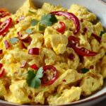 Soft & Creamy Chilli Scrambled Eggs Recipe