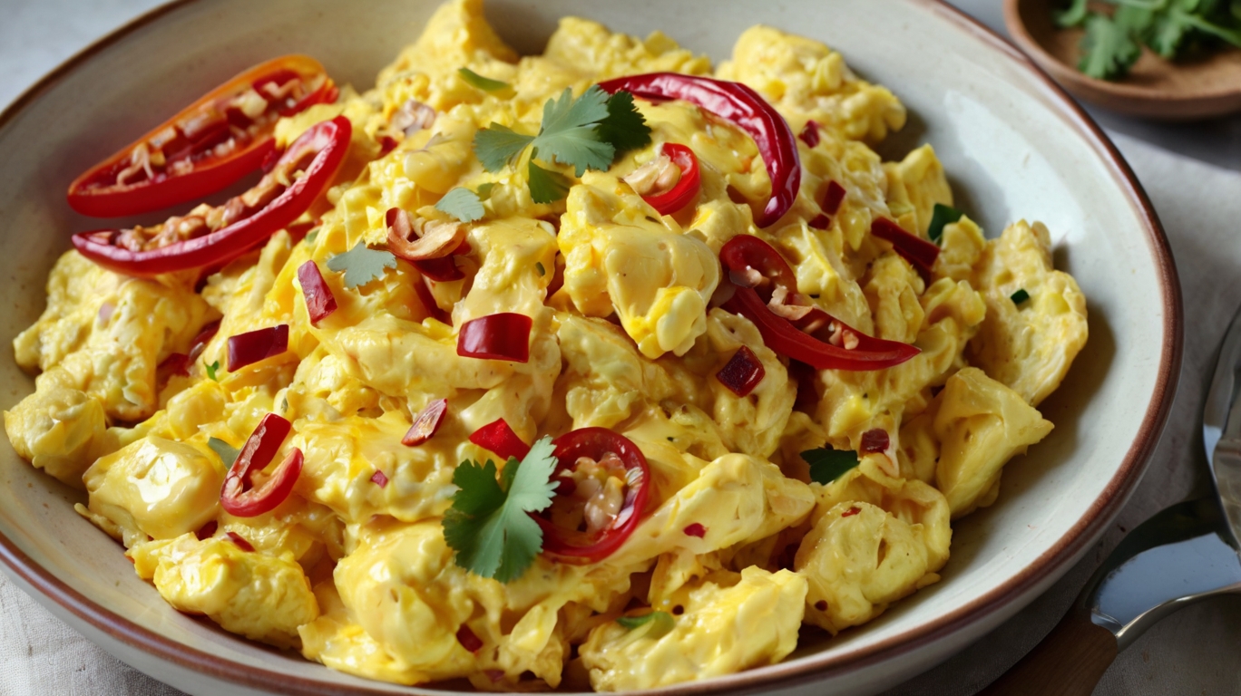 Soft & Creamy Chilli Scrambled Eggs Recipe