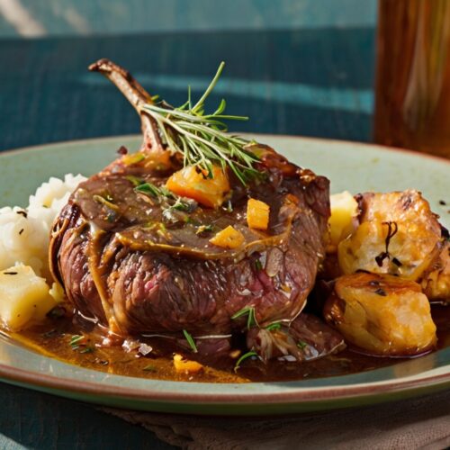 Braised Beef Shank with Wine and Tarragon Recipe