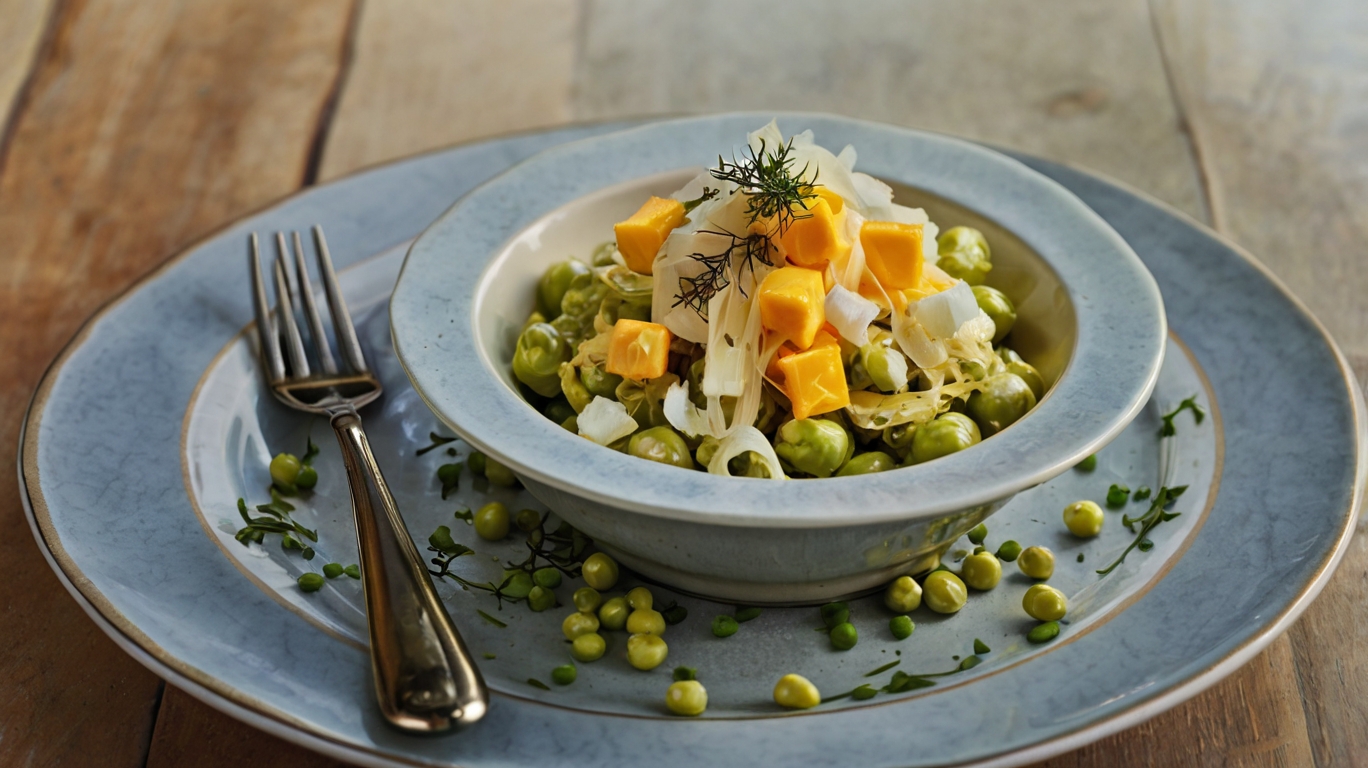 Green Pea Salad With Cheddar Cheese Recipe