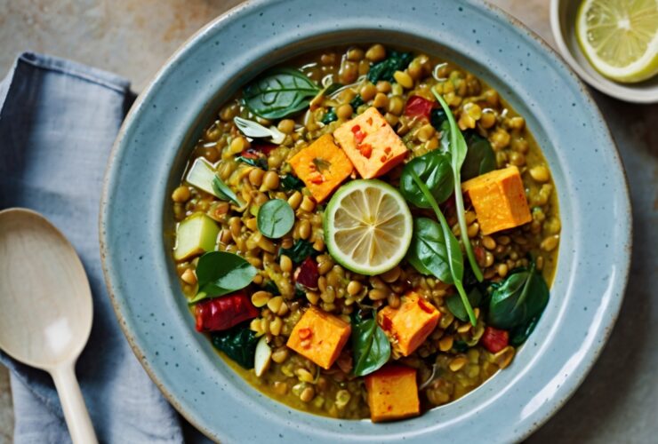 Spinach, Sweet Potato & Lentil Dhal Recipe