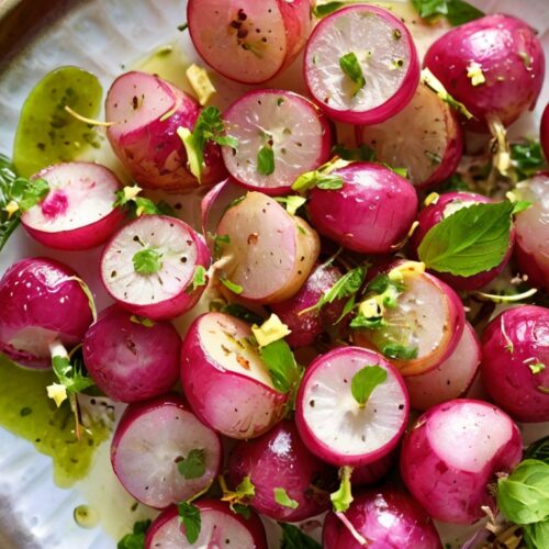 Skillet-Roasted Radishes with Mint Gremolata Recipe