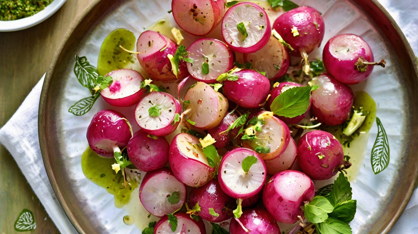 Skillet-Roasted Radishes with Mint Gremolata Recipe