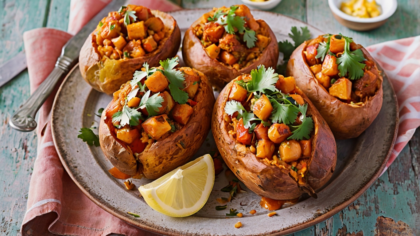 Vegan Chickpea Curry Jacket Potatoes Recipe