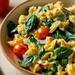 Scrambled Eggs With Basil, Spinach & Tomatoes Recipe