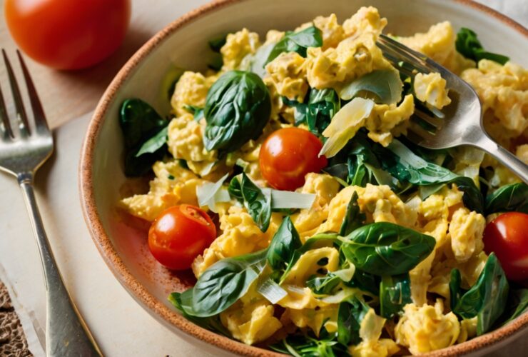 Scrambled Eggs With Basil, Spinach & Tomatoes Recipe 30 Scrambled Eggs With Basil, Spinach & Tomatoes Recipe